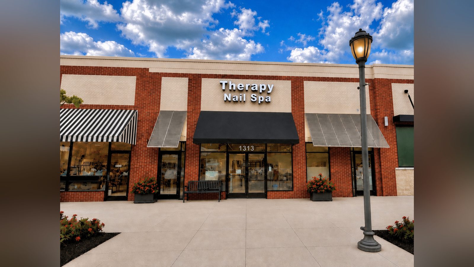 The Therapy Nail Spa storefront at the Shoppes at Kildaire, 1313 Kildaire Farm Road, Cary, NC